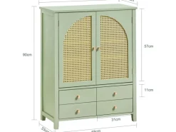 SoBuy Schuhschrank Küchenschrank Sideboard Kommode Grün FSB72-GR