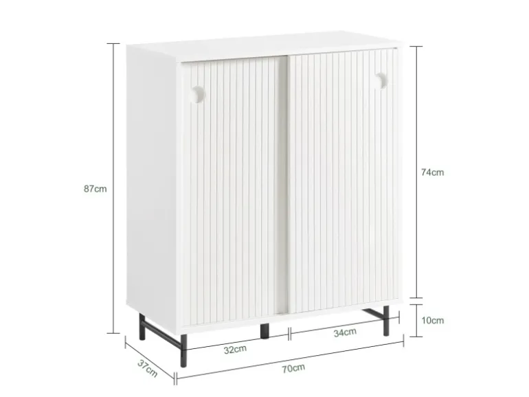 SoBuy Schuhschrank Küchenschrank Sideboard Kommode Weiß FSB62-W