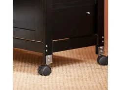 SoBuy Servierwagen Küchenwagen mit 2 Ablagen und 1 Tablett Küchenregal 67x84x37cm Schwarz FKW79-SCH