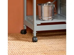 SoBuy Servierwagen Küchenwagen mit 2 Ablagen und 1 Tablett Küchenregal 67x84x37cm Grau FKW79-HG