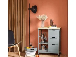 SoBuy Servierwagen Küchenwagen mit 2 Ablagen und 1 Tablett Küchenregal 67x84x37cm Grau FKW79-HG