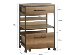 SoBuy Servierwagen Küchenwagen auf Rollen Rollwagen Barwagen FKW118-PF