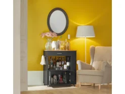 SoBuy Servierwagen Küchenwagen Rollwagen Küchenrollwagen Schwarz FKW113-SCH