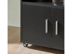 SoBuy Servierwagen Küchenwagen Rollwagen Küchenrollwagen Schwarz FKW113-SCH