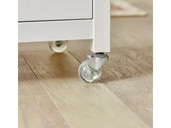 SoBuy Servierwagen Küchenwagen mit 3 Regalböden Rollwagen Weiß FKW46-WN