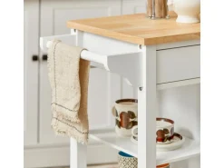 SoBuy Servierwagen Küchenwagen mit 3 Regalböden Rollwagen Weiß FKW46-WN