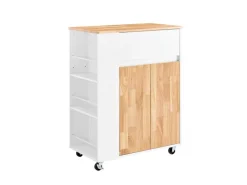 SoBuy Servierwagen Küchenwagen mit Schublade und Seitenregal Küchenschrank 70x90x40cm FKW132-WN
