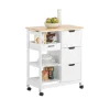 SoBuy Servierwagen Küchenwagen mit 2 Ablagen und 1 Tablett Küchenregal 67x84x37cm Weiß FKW79-W