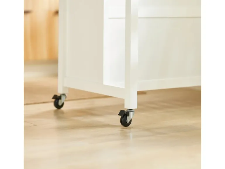 SoBuy Servierwagen mit 2 Ablagen Küchenwagen Küchenregal 98x94x58cm Weiß FKW74-WN