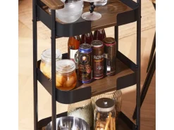 SoBuy Servierwagen mit 3 Etagen Teewagen Küchenwagen 50x86x32cm SVW23-SCH