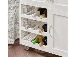 SoBuy Servierwagen mit Flaschenablagen Küchenwagen Rollwagen Weiß FKW45-WN