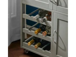 SoBuy Servierwagen mit Flaschenablagen Küchenwagen Rollwagen Hellgrau FKW45-HG