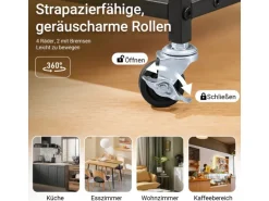 SoBuy Servierwagen Rollwagen mit Schubladen Küchenwagen mit 3 Ablagen 53x88x37cm FKW111-N
