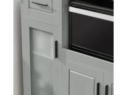 SoBuy Sideboard auf Rollen Küchenwagen Mikrowellenschrank Rollwagen FSB78-HG