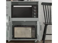 SoBuy Sideboard auf Rollen Küchenwagen Mikrowellenschrank Rollwagen FSB78-HG