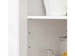 SoBuy Sideboard auf Rollen Küchenwagen Mikrowellenschrank Rollwagen FSB78-W