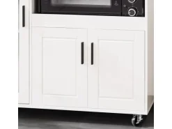 SoBuy Sideboard auf Rollen Küchenwagen Mikrowellenschrank Rollwagen FSB78-W
