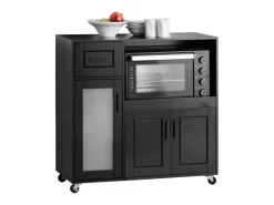 SoBuy Sideboard auf Rollen Küchenwagen Mikrowellenschrank Rollwagen FSB78-SCH
