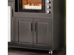 SoBuy Sideboard auf Rollen Küchenwagen Mikrowellenschrank Rollwagen FSB78-SCH