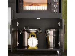 SoBuy Sideboard auf Rollen Küchenwagen Mikrowellenschrank Rollwagen FSB78-SCH