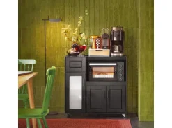 SoBuy Sideboard auf Rollen Küchenwagen Mikrowellenschrank Rollwagen FSB78-SCH