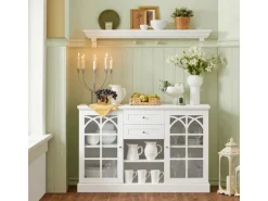 SoBuy Sideboard Küchenschrank Kommode Flurschrank Buffet Weiß FSB79-W