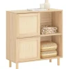 SoBuy Sideboard Kommode Küchenschrank Flurschrank Lowboard Natur FSB87-N