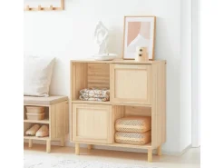 SoBuy Sideboard Kommode Küchenschrank Flurschrank Lowboard Natur FSB87-N