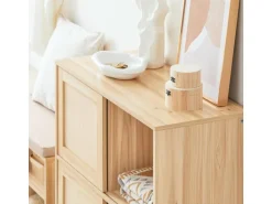 SoBuy Sideboard Kommode Küchenschrank Flurschrank Lowboard Natur FSB87-N