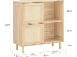 SoBuy Sideboard Kommode Küchenschrank Flurschrank Lowboard Natur FSB87-N
