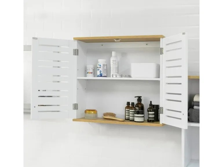 SoBuy Wandschrank Badezimmerschrank Küchenschrank Medizinschrank Weiß BZR42-W