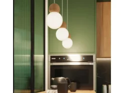 Sollux Lighting Hängeleuchte Pekka 3P Weiß/Naturfarbenes Holz