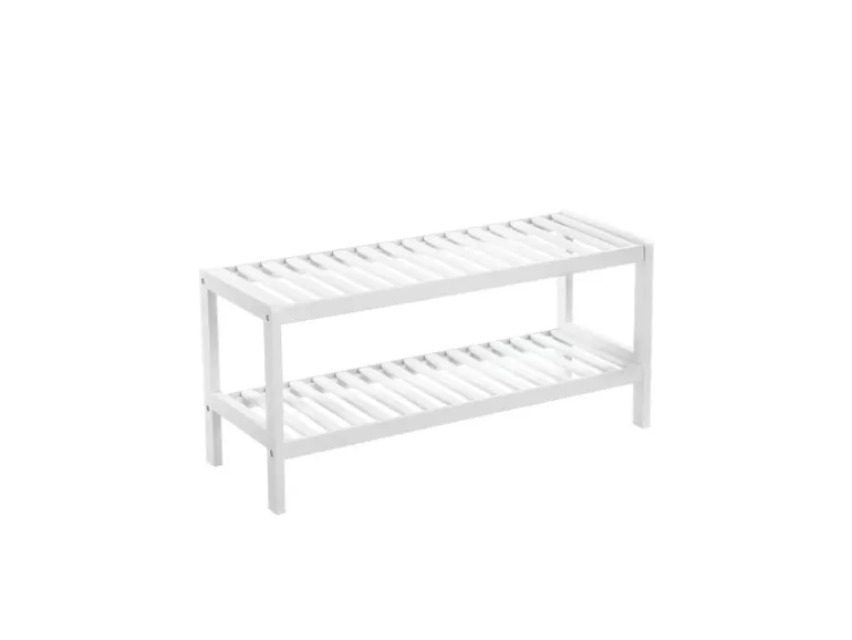 Songmics Schuhregal Bambus 26 cm x 70 cm x 33 cm Weiß