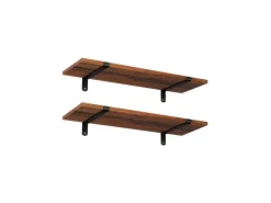 Songmics Schweberegal 60 cm x 20 cm x 7 cm Braun-Schwarz