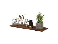 Songmics Schweberegal 60 cm x 20 cm x 7 cm Braun-Schwarz