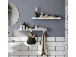 Songmics Schweberegal 2er Set 10 cm x 60 cm Weiß