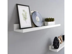 Songmics Schweberegal 2er Set 10 cm x 60 cm Weiß