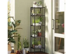 Songmics Standregal 30 cm x 30 cm x 123,5 cm Schwarz-Transparent