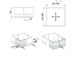 SOTECH 4er Set Organisationsrahmen CuisioFlex 129 mm Höhe Stufenlos Verstellbar von 236 - 386 mm inkl. Anti-Rutsch-Füße