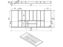 SOTECH Orga-Box-1 Bambus Besteckeinsatz 15 Fächer Für Blum Tandembox Antaro Schubladen 1119x473x56 mm im 120er Schrank