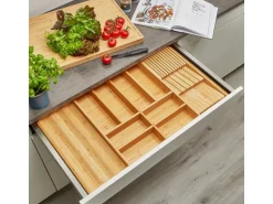 SOTECH Orga-Box-1 Bambus Besteckeinsatz 10 Fächer Für Blum Tandembox Antaro Schubladen 819x473x56 mm im 90er Schrank