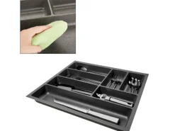 SOTECH ORGA-BOX-2 Besteckeinsatz Tiefe 462 mm Höhe 50,5 mm Für Nobilia Küchen Canvas Struktur Anthrazit Breite 409 mm