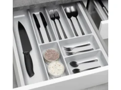 SOTECH ORGA-BOX-3 Besteckeinsätze Tiefe 473 mm Höhe 50,5 mm Silbergrau Schubladeneinsätze Breite 391 mm