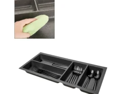 SOTECH ORGA-BOX-2 Besteckeinsatz Tiefe 462 mm Höhe 50,5 mm Für Nobilia Küchen Canvas Struktur Anthrazit Breite 209 mm