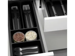 SOTECH ORGA-BOX-2 Besteckeinsatz Tiefe 462 mm Höhe 50,5 mm Für Nobilia Küchen Canvas Struktur Anthrazit Breite 209 mm