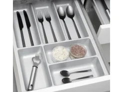 SOTECH ORGA-BOX-2 Besteckeinsatz Tiefe 462 mm Höhe 50,5 mm Für Nobilia Küchen Canvas Struktur Silbergrau Breite 359 mm