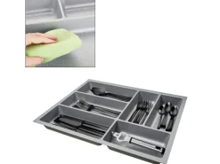 SOTECH ORGA-BOX-3 Besteckeinsätze Tiefe 473 mm Höhe 50,5 mm Silbergrau Schubladeneinsätze Breite 341 mm