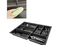 SOTECH ORGA-BOX-2 Besteckeinsatz Tiefe 462 mm Höhe 50,5 mm Für Nobilia Küchen Canvas Struktur Anthrazit Breite 359 mm