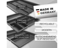 SOTECH ORGA-BOX-2 Besteckeinsatz Tiefe 462 mm Höhe 50,5 mm Für Nobilia Küchen Canvas Struktur Anthrazit Breite 359 mm