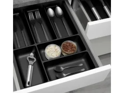 SOTECH ORGA-BOX-2 Besteckeinsatz Tiefe 462 mm Höhe 50,5 mm Für Nobilia Küchen Canvas Struktur Anthrazit Breite 359 mm